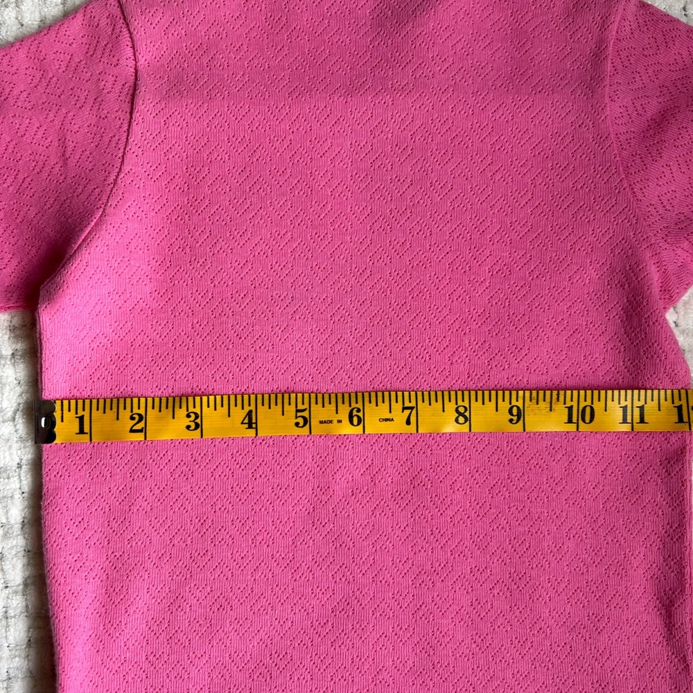 Oilily NWT pink pointelle short sleeved shirt with bunny detail size 98 (3-4) - Picture 5 of 11